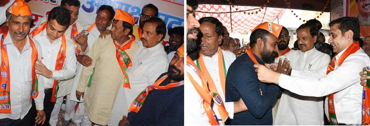 जेवर में आम आदमी पार्टी व कांग्रेस के प्रत्याशी भाजपा में शामिल